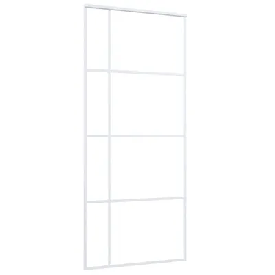 Produktbild von vidaXL Schiebetür ESG-Mattglas und Aluminium 90x205 cm Weiß