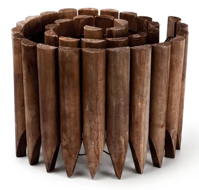 Obrázek produktu pro Plotový lem dřevěný - Flexibilní - 120 x 20 cm - Tmavě hnědý - Na trávník a záhon