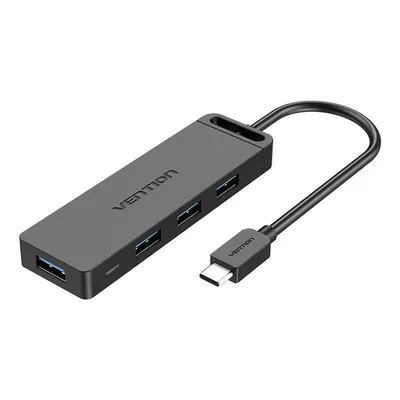 Produktbild von Vention TGKBB Hub, USB-C auf 4x USB 3.0, 0,15 m, schwarz