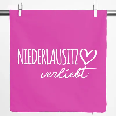 Produktbild von Huuraa Kissenbezug Niederlausitz verliebt 40x40cm Fuchsia Baumwolle Dekokissenbezug Geschenkidee