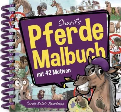 Produktbild von Pferde Malbuch mit Spiralbindung, 42 Motive, einseitig bedruckt