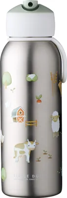 Produktbild von Mepal - Thermoflasche Flip-up Campus Little Dutch - Isolierte Trinkflaschen für Kinder - Edelstahl Thermosflasche - 4 Stunden heiß & 12 Stunden kalt - BPA-frei - 350 ml - Little Farm