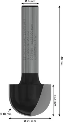 Produktbild von PRO Hohlkehlfräser, R 10, Schaft 8 mm