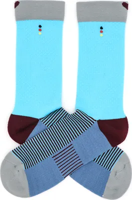 Produktbild von MEGAGROUP 2 Paar Casual Socken Stricksocken gestreift 35-39 Strümpfe hellblau für Sport