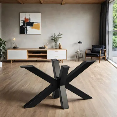 Image de Zita Home Base libre - 10x10cm - pour table à manger - Métal - Pied de table 140cm de long