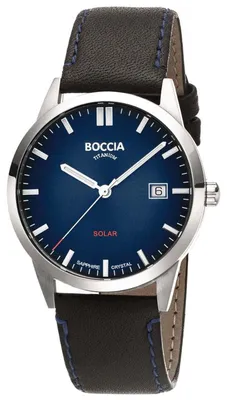Produktbild von Boccia 3673-01 Herren-Solaruhr Dunkelblau mit Saphirglas