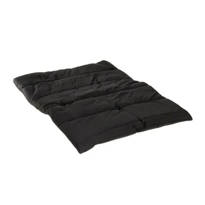 A black cushion is shown against a white background.