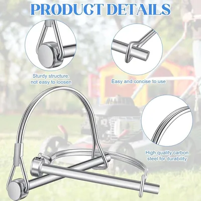 10 Stück Drahtsicherungsstifte für Rasen und Garten - Splittstifte - M8 * 60Mm