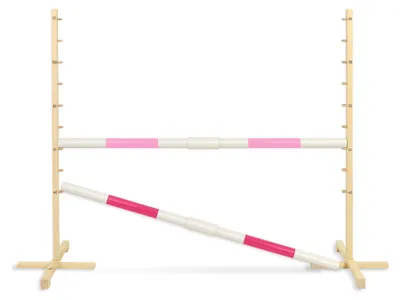 Image de Obstacle de saut pour Hobby Horse 160 cm, hauteur 120 cm, deux barres - rose clair et rose foncé