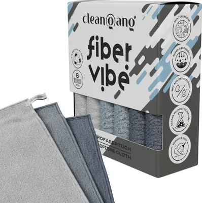 Produktbild von Cleangang Microfaser Allzwecktücher grau/dunkelgrau, Mikrofasertücher, weich, saugfähig 6 Stück