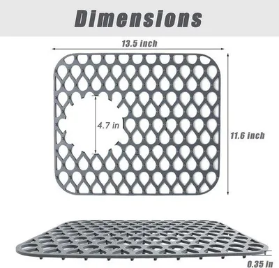 Productafbeelding van Siliconen spoelbakmat 35 x 29 cm – Afdruipmat en spoelbakbescherming voor keuken en gootsteen