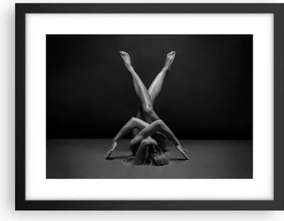 Produktbild von Gerahmtes Poster - Schwarzer Rahmen - Frau Gymnastik Yoga - 40x30 cm - Wand Bild - Wanddeko - Wandbilder - Kunstposter - Wandposter - Bilderrahmen - Bilder - Kunstdruck - P2BAA40x30-4957