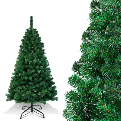 Immagine prodotto di TolleTour Albero di Natale artificiale 150 cm Albero di Natale artificiale con supporto per albero Decorazione natalizia Verde PVC