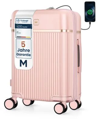 Produktbild von 4FLY Hartschalen-Handgepäckkoffer M 54×37×23 cm (36L) aus Polycarbonat – mit TSA-Schloss, 4 Spinner-Doppelrollen und Aluminium-Teleskopgriff