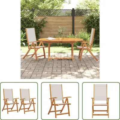 Produktbild von The Living Store Gartenstühle 2 Stk. Klappbar Massivholz Akazie und Textilene