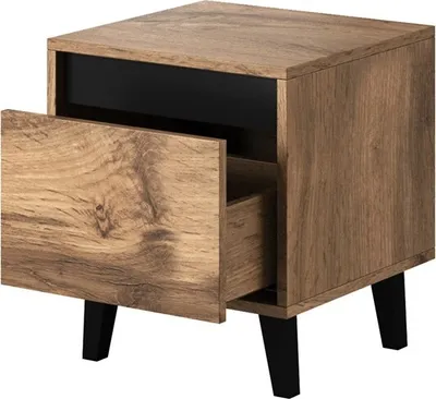 Zdjęcie produktu dla Szafka nocna NORD dąb wotan/antracyt 40 x 38 x 45 cm, 2 sztuki