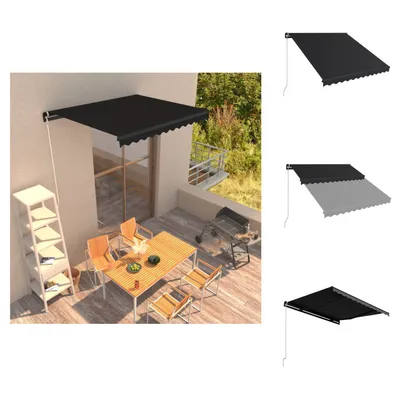 Zdjęcie produktu dla vidaXL Markiza zwijana obsługiwana ręcznie 350 x 250 cm antracyt - Markizy