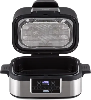 Produktbild von Horkovzdušná fritéza Klarstein 2 v 1 s grilem, fritéza s rychlým ohřevem 1500 W, XL horkovzdušná fritéza, fritéza na smažení, horkovzdušná fritéza + příslušenství, grilovací rošt, fritovací koš, časovač, 5L
