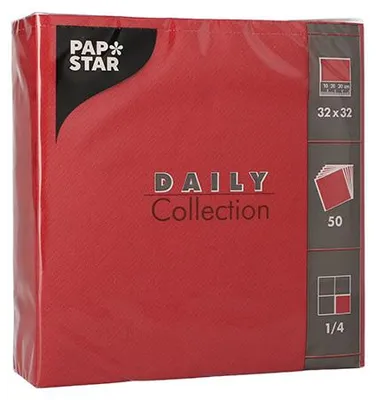 Immagine prodotto di 700 tovaglioli Papstar DAILY Collection 1/4 fold 32 cm x 32 cm bordeaux 89629