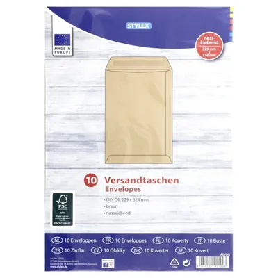 Obrázok produktu pre Obálky - bez okienka - DIN C4 - hnedé - 10 ks
