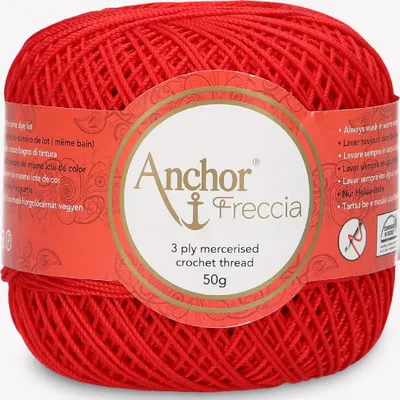 Produktbild von Anchor Freccia Stärke 6 4771006-00046 rot Häkelgarn, 100 % Baumwolle