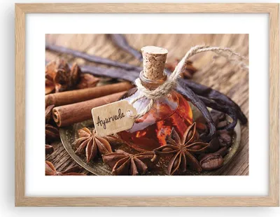 Produktbild von Gerahmtes Poster - Rahmen in heller Eiche - Ayurwenda Anis Vanille - 40x30 cm - Wand Bild - Wanddeko - Wandbilder - Wandposter - Bilderrahmen - Bilder - Kunstdruck - Wandbild - P2NAA40x30-4182