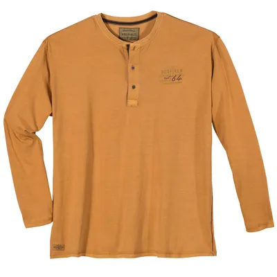 Produktbild von Redfield Langarmshirt Übergröße senfgelb Knopfleiste