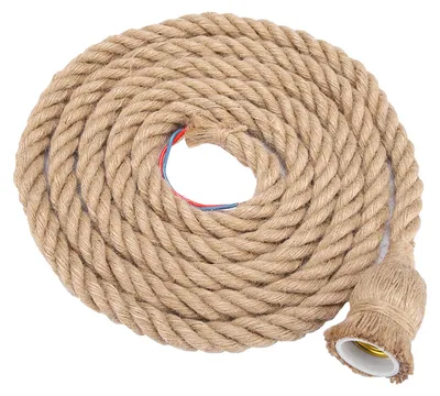 Image de Pendentif vintage de 2 m avec cordon en chanvre, douille E27, pour lampe ou ampoule, 85-265 V (1 support)