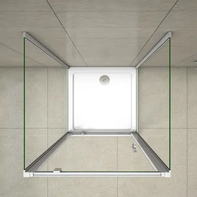 Produktbild von U-kabine 90x185cm Drehtür mit 90X90X185cm Seitenwand 5mm ESG Glas U-Form Duschabtrennung Duschkabinen