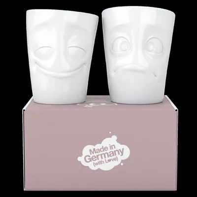 Produktbild von FIFTYEIGHT 350ml Becher - Vergnügt & Verdutzt weiß