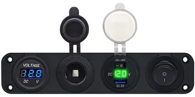 Produktbild von ProRide 12V USB-Ladegerät 1 Port 5V/2,4A, Voltmeter, Schalter, 12/24V