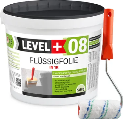 Produktbild von Flüssigfolie 5,5kg Dichtfolie Bad Dusche Küche Wasserdicht + Farbroller 10cm RM08