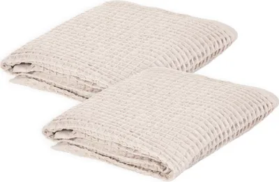 Zdjęcie produktu dla HOMLA Zestaw 2x Ręcznik VAFFEL beżowy 70x130 cm Homla