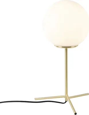 Produktbild von QAZQA - Art Deco Art Deco Tischlampe Messing mit Opalglas 45,5 cm - Pallon I Wohnzimmer I Schlafzimmer - Kugel I Kugelförmig - LED geeignet E27