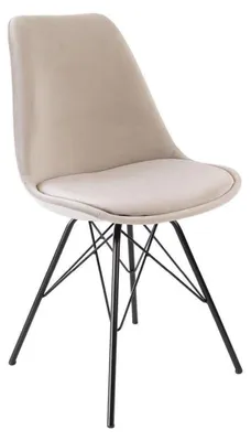 Image de Chaise de salle à manger moderne en velours avec assise confortable