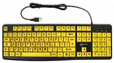 Produktbild von Geemarc, USB Tastatur für Senioren und Sehbehinderte QWERTY Niederländisch, Schwarz / Gelb