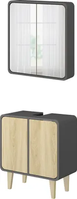 Immagine prodotto di Set di mobili da bagno Vicco Arla Antracite/quercia 2 parti, Model 51819