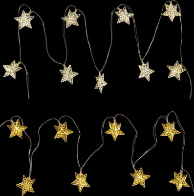 Produktbild von LED Lichterkette Oriental Star 10 Sterne silber Batteriebetrieb 1,2m