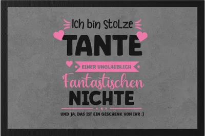 Produktbild von Ich bin stolze Tante Fußmatte Geschenk Geburtstag Patentante Tante und Nichte