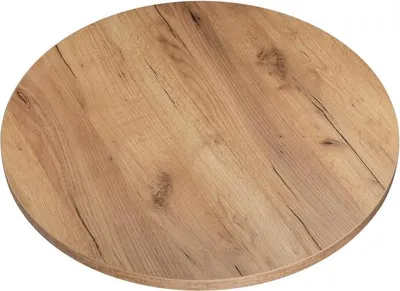 Image de KOLM Plateau laminé chêne craft rond, diamètre 68 cm, pour bureau, table, table basse