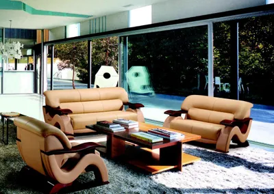 Produktbild von Sofagarnitur Leder Sofa Set 3+2 (ohne Sessel) Couch Sitz Polster Garnitur 2033