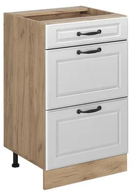 Produktbild von Küchenunterschrank Vicco R-Line Weiß Landhaus/Goldkraft Eiche 50 cm ohne Arbeitsplatte, Model 69960