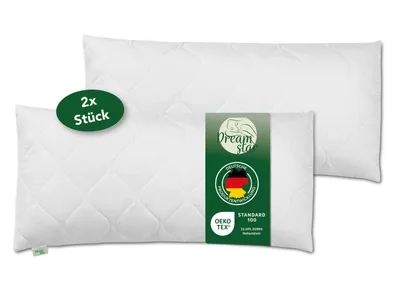 Productafbeelding van Premium steunkussens, set van 2, 40x80 cm | fest | DREAMSTAR microvezel hoofdkussens | geschikt voor mensen met allergieën, stevig en gemakkelijk te onderhouden