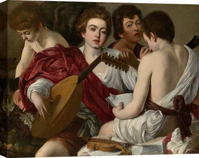 Zdjęcie produktu dla Wydruk na płótnie - Caravaggio, Koncert (Muzycy) - 60x40 cm