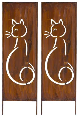 Produktbild von Sichtschutz Metall 2x - 160 x 50 cm - Edelrost - Rostoptik Sichtschutz für Garten - Sichtschutzelement - Sichtschutzwand - Gartendekoration Zaun Rost