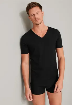 Produktbild von Schiesser Herren T-shirt V-Ausschnitt 7  schwarz Stück