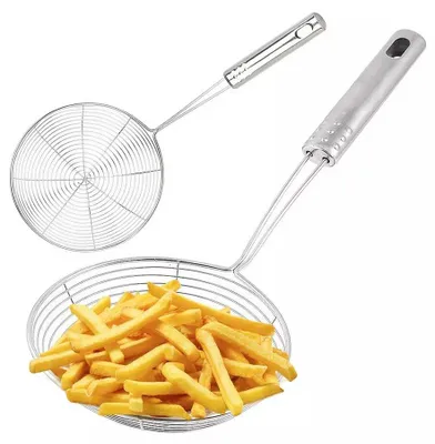 Produktbild von Edelstahl Schaumkelle/Sieblöffel für Teigtaschen & Pommes XL