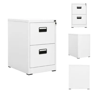 Produktbild von vidaXL Aktenschrank Weiß 46x62x72,5 cm Stahl -  Aktenschränke
