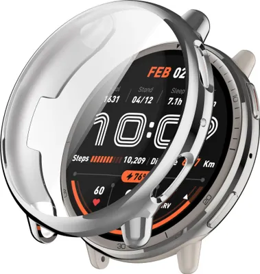 Produktbild von Strap-it Stoßfeste TPU-Schutzhülle - Hülle passend für Amazfit Active 2 (Silber)
