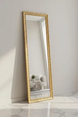 Immagine prodotto di MO.WA Specchio da parete rettangolare con cornice in legno decorata cm. 43x138  Italy Soggiorno Bagno Specchio per corridoio Specchio per armadio